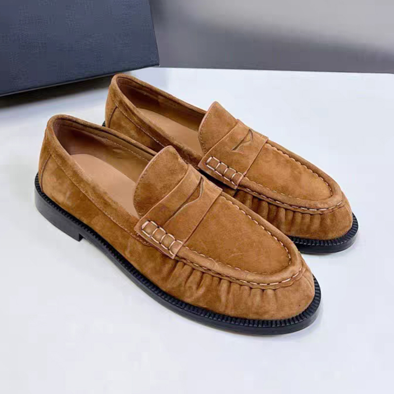 Women'S Fashion Walking Shoes - 新しいレディースローファー、ラウンドトゥ、最高級本革、ローヒール、浅め、快適、デイリー通勤、ウォーキングシューズ、オフィスカジュアルシューズ
