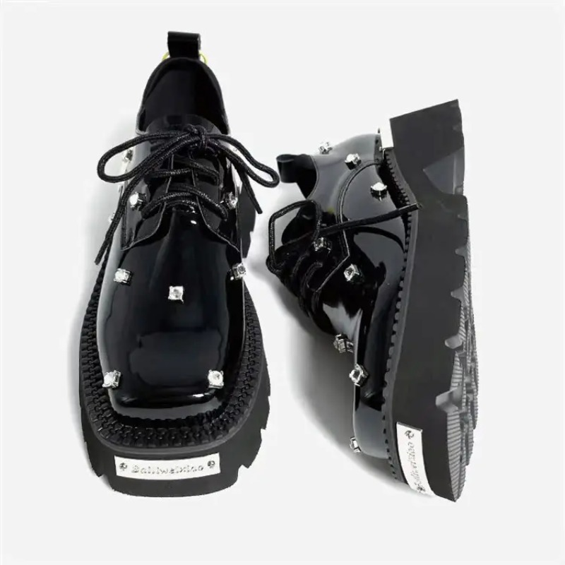 Women'S Fashion Sandals - 女性ローファークリスタルプラットフォーム分厚いメアリージェーンズの靴 2025 カジュアルスポーツサンダル高級トレンドスニーカーレースアップ女性