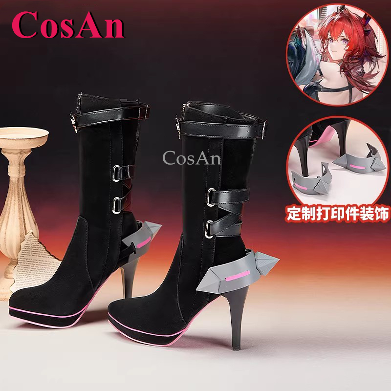 Women'S Fashion Leather Boots - CosAn ゲーム Arknights: エンドフィールド レヴァタイン シューズ