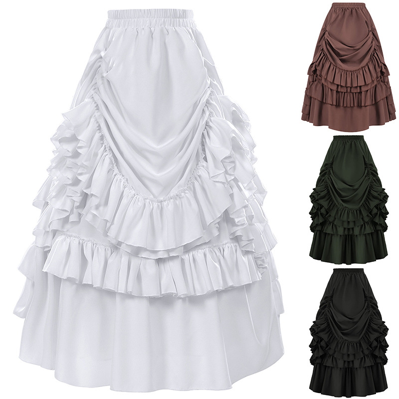 Women'S Fashion Victorian Era - レトロゴシックスタイルの女性用ショートスカート、ルネサンス時代ファッション、ビクトリア朝時代風レディースミニスカート、トレンディデザイン