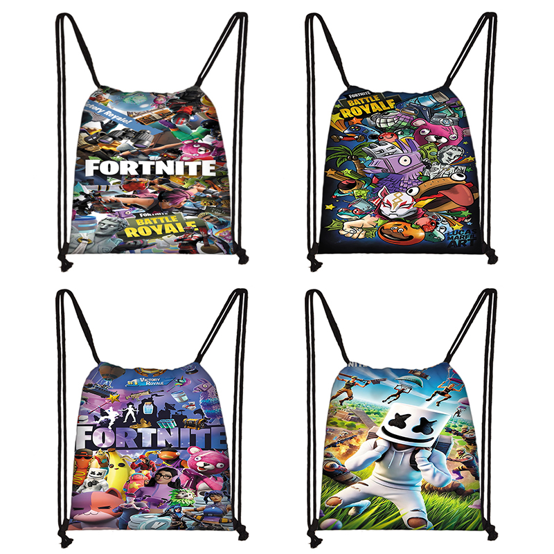 Women'S Fashion Backpack - 子供用プリント入り巾着ショッピングバッグ男性用ホットゲームデザイン-F-FortniteS女性用フットボールスポーツジム収納ヨガバックパック