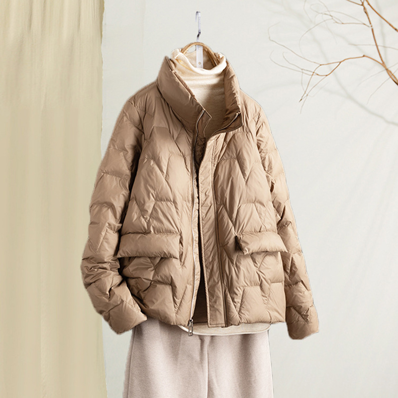 Women'S Fashion Parka - 女性の超軽量ダックダウンコート,カジュアル,スリム,ポケット付きベーシックパーカー,冬のファッション,秋