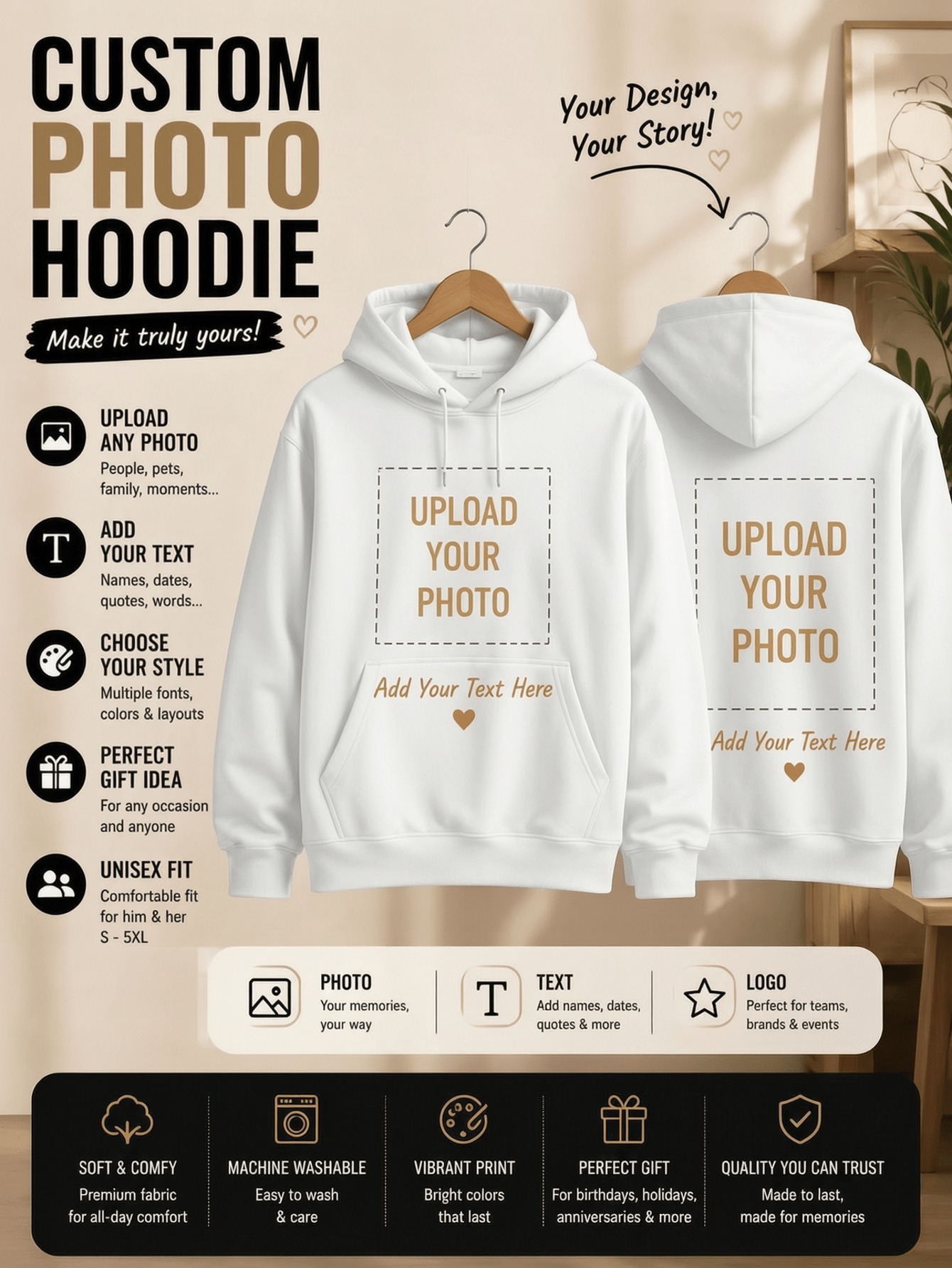 Hoodie Women Oversized - 冬カスタマイズレディースパーカースポーティな特大ポケットスウェットシャツ DIY あなたのロゴ/グラフィックプルオーバーカジュアルフリース女性服