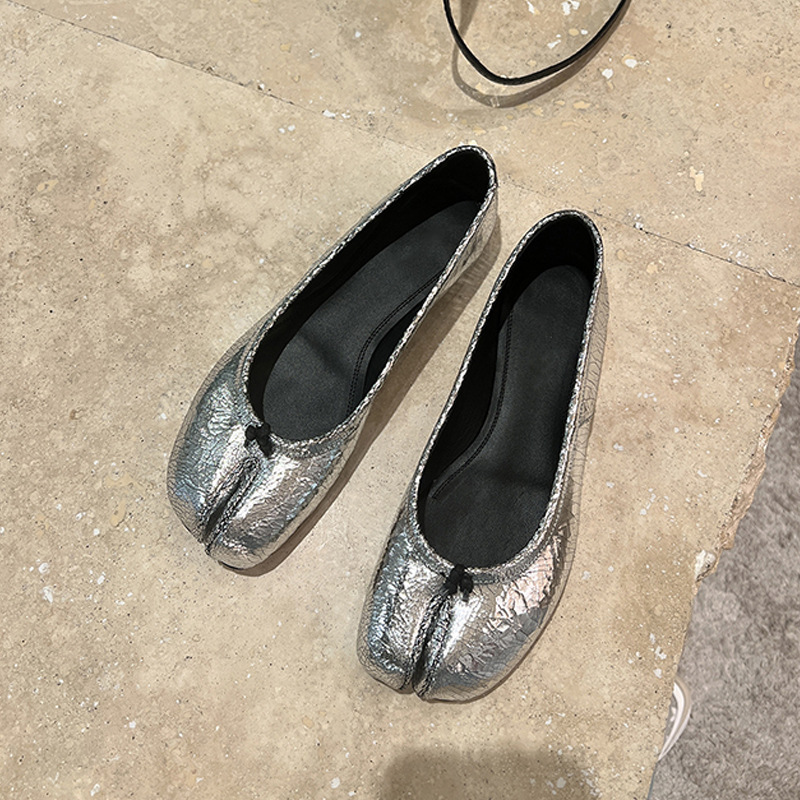 Women'S Fashion Walking Shoes - レディースヴィンテージスプリットトゥメリージェーンフラットシューズソフトソールレザーローファーシューズ女性用デイリーウォーキングシューズサンダル