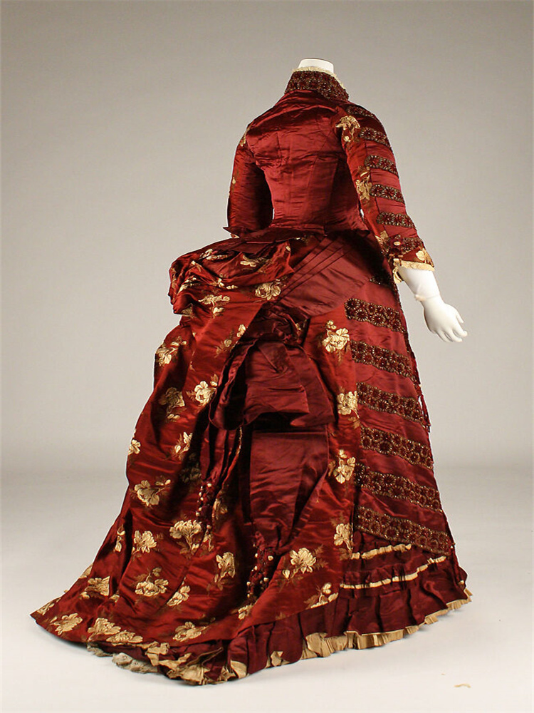 Women'S Fashion Victorian Era - 1890年代のビクトリア朝風レッドエドワード朝風デイバッスルウォーキングデイドレスファッションゴシックガウンエレガントなジョージ王朝時代の公爵夫人風ボールガウン