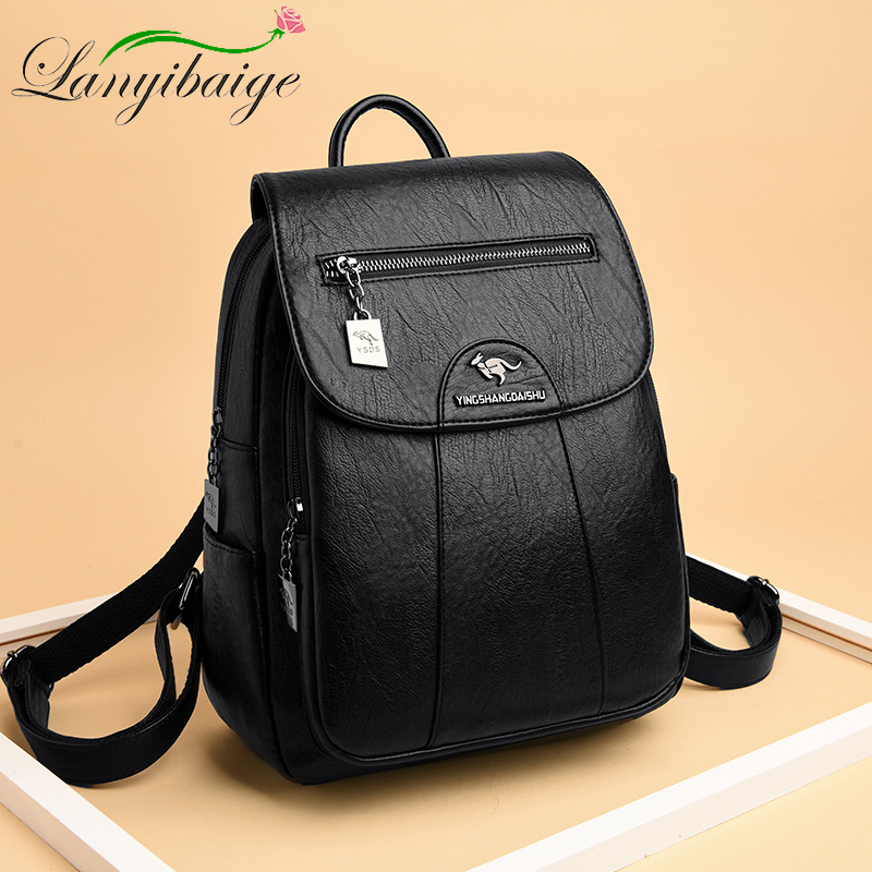 Women'S Fashion Backpack - 女性のための柔らかい革のバックパック,10代の女の子のための大容量のランドセル,旅行,レクリエーション,高品質,6色,新しいコレクション2024