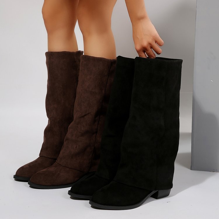 Women'S Fashion Boots 2025 - 女性のニーハイブーツ秋のファッションポインテッドトゥの靴クラシック女性ウエスタンカウボーイブーツデニムナイトブーツ Bota Ş Mujer