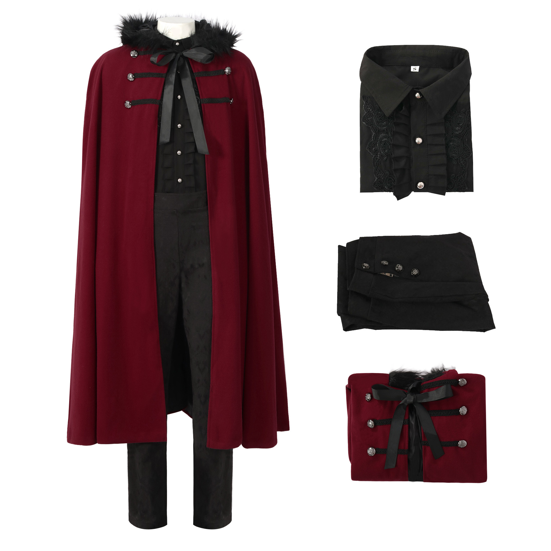 Women'S Fashion Victorian Era - ビクトリア朝時代のスチームパンク中世ジャケット、ゴシックスタイルのフロックスーツセット（女性用）、冬コレクション、ファッショナブルなエスニックウェア