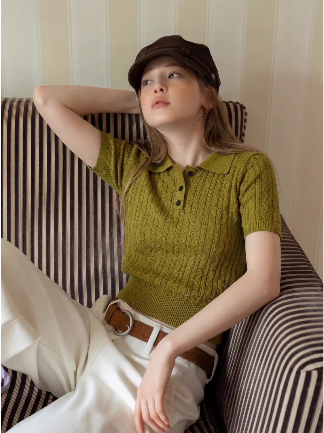 ファッションカジュアルスタイルツイストケーブルニットポロシャ - Women Fashion Style のレビューと価格