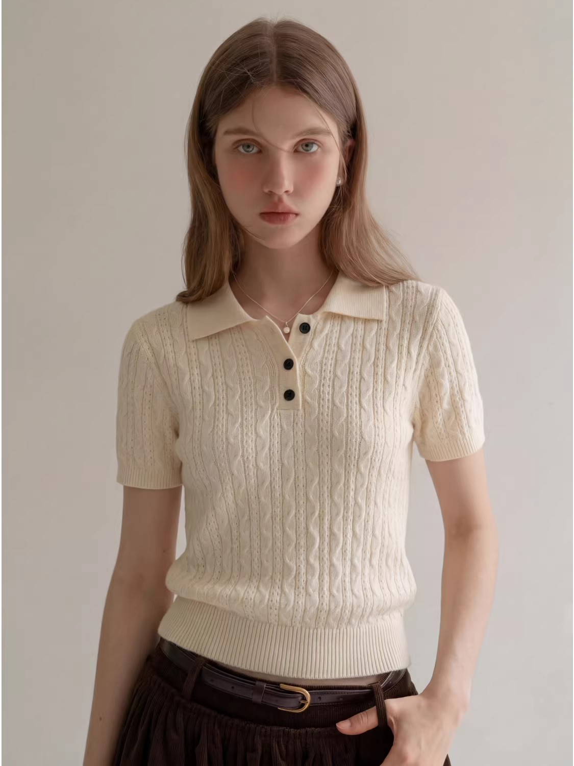 ファッションカジュアルスタイルツイストケーブルニットポロシャ - Women Fashion Style のレビューと価格