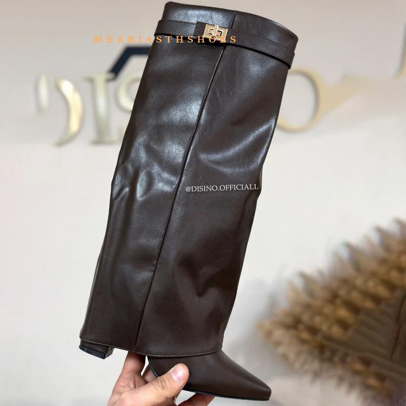 レディースチャンキーヒールニーハイブーツ、ポインテッドトゥ、 - Women'S Fashion Boots 2025 のレビューと価格