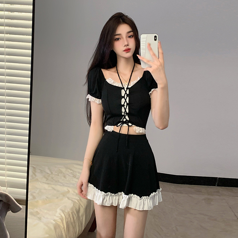 インスタ風レディースツーピーススカート付き水着 温泉用スリム - Women Fashion Style のレビューと価格