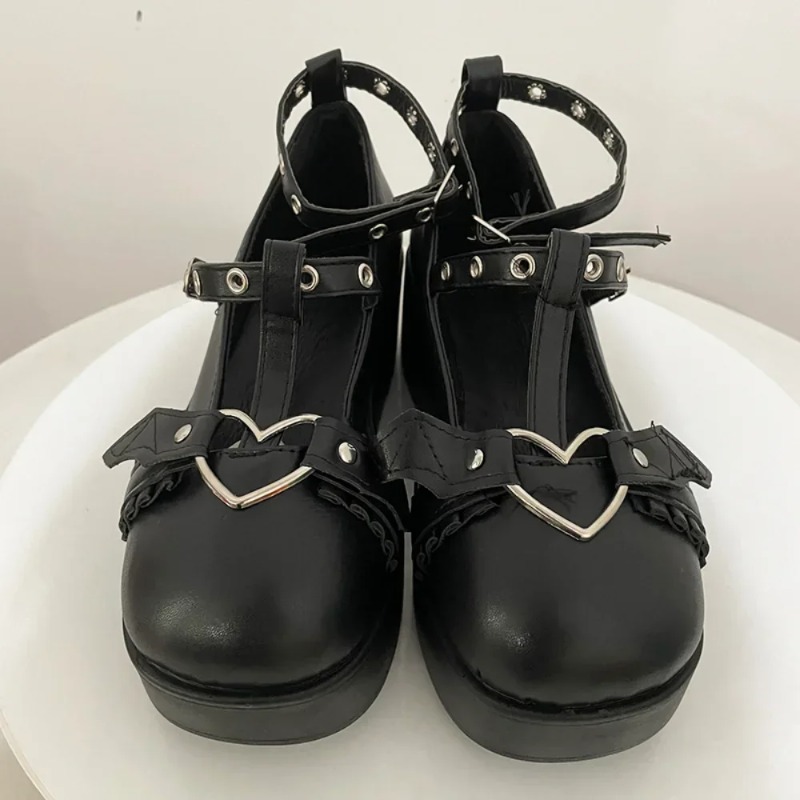 新しいスイートハートバックルウェッジメアリージェーンズ女性ピ - Women'S Fashion Walking Shoes のレビューと価格