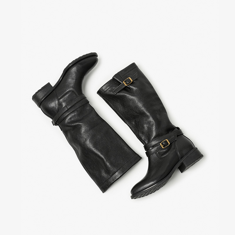 BEAUTODAY ロングブーツ女性シープスキンレザーラウン - Women'S Fashion Leather Boots のレビューと価格