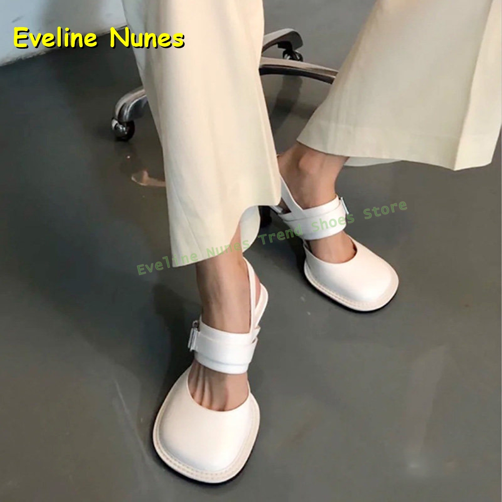 女性用 ブラック スクエアトゥ バックル スリングバック ミ - Women'S Fashion Sandals のレビューと価格