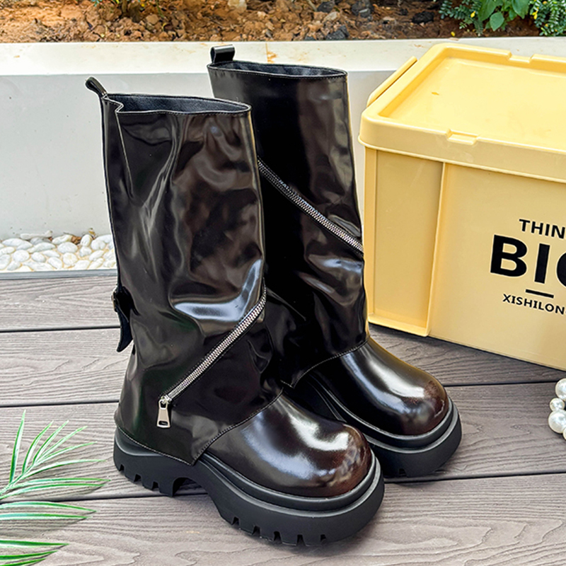 ファッションプラットフォーム革靴冬パンクハイチェルシーブーツ - Women'S Fashion Boots 2025 のレビューと価格