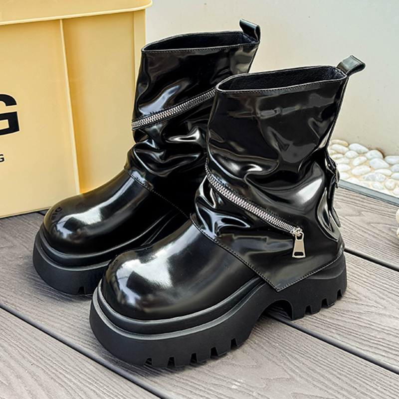 ファッションプラットフォーム革靴冬パンクハイチェルシーブーツ - Women'S Fashion Boots 2025 のレビューと価格