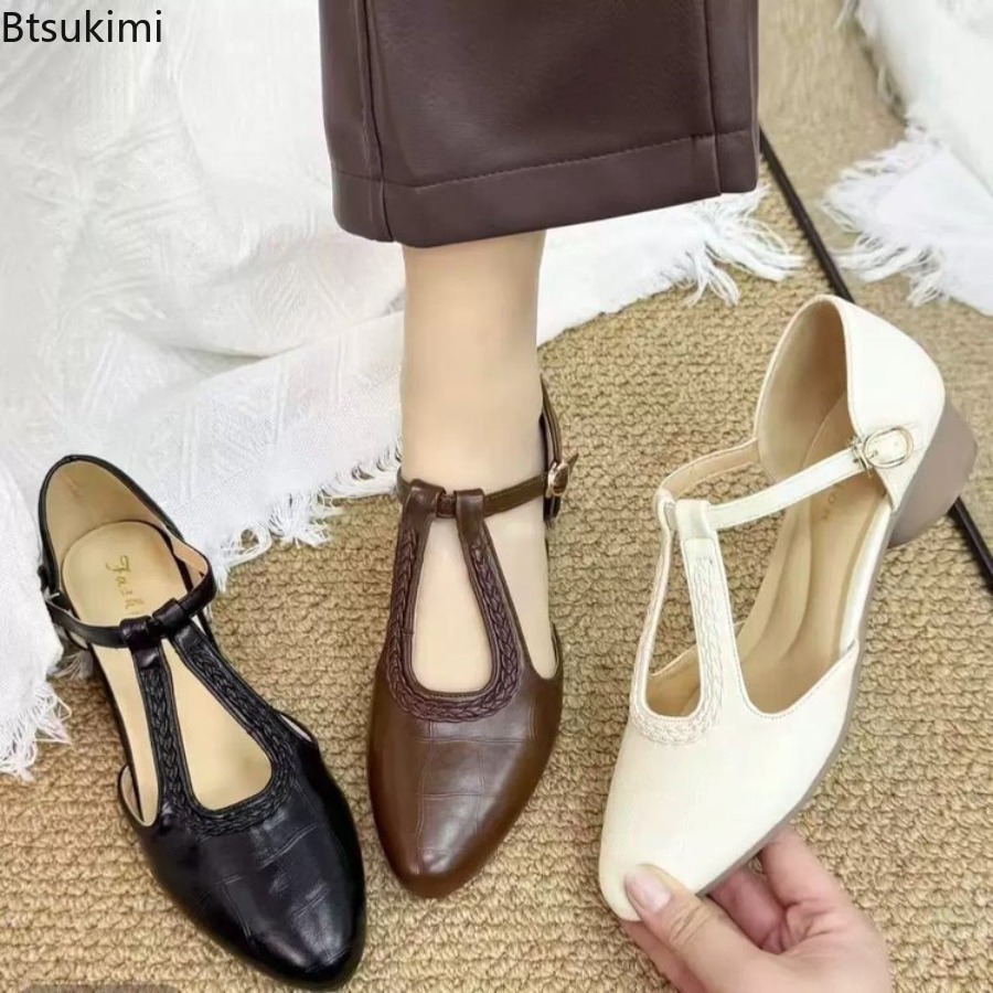 新しい夏の女性のレトロな中空アウトパンプスファッションレザー - Women'S Fashion Sandals のレビューと価格