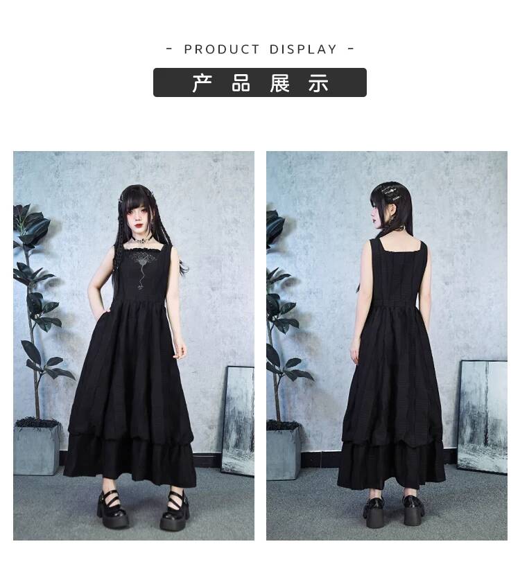 新しいクリノイド刺繍黒二重層芽ドレス女性夏のレジャーノースリ - Knitted Vest Women のレビューと価格