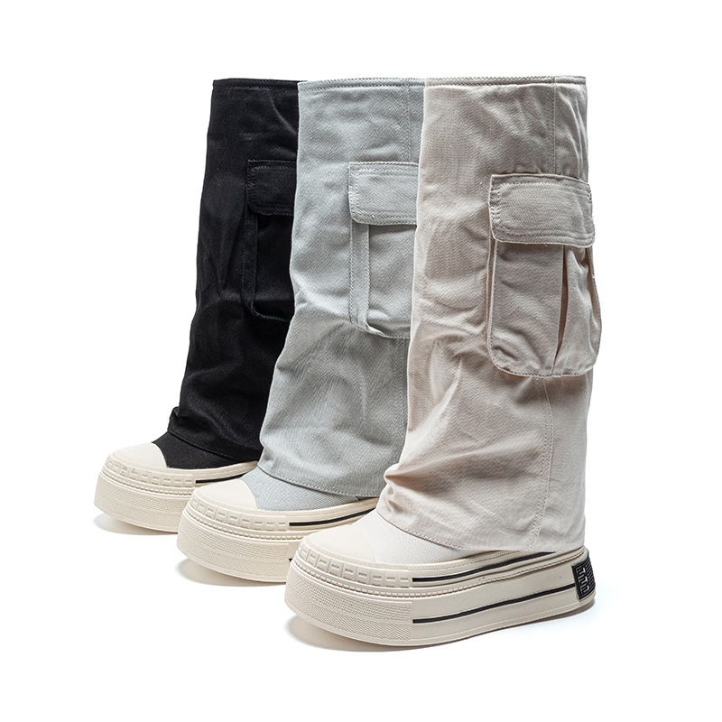 12cmデニムキャンバス2025秋冬新作ブラウンファッション - Women'S Fashion Boots 2025 のレビューと価格