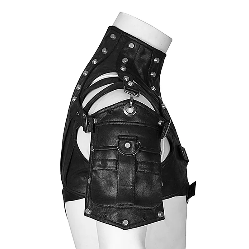 スチームパンク中世革鎧ワンショルダールネッサンスベストポケッ - Women Fashion Jackets のレビューと価格