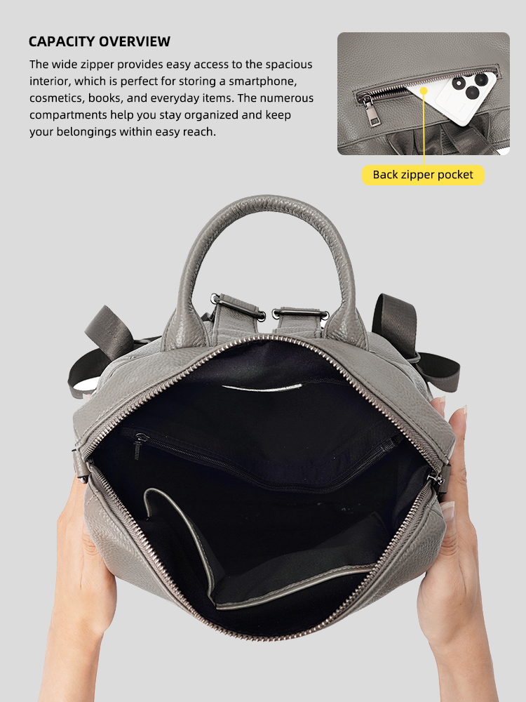 Zency プレミアム本革レターバックパック 多ポケットデイ - Women'S Fashion Backpack のレビューと価格