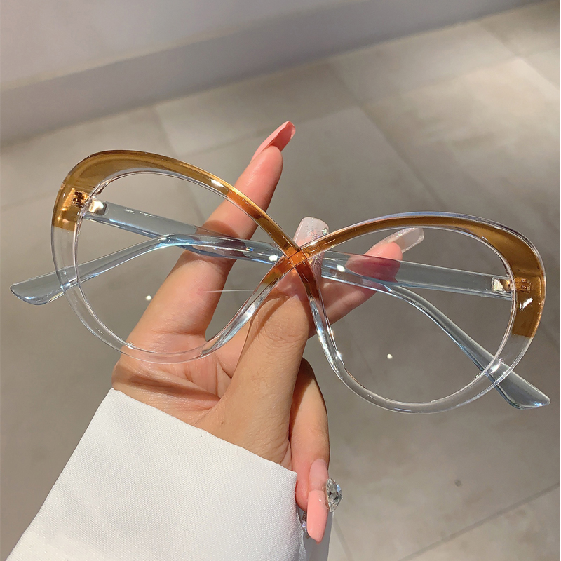 Kammpt-楕円形の眼鏡フレーム、特大のファッション、キャ - Women'S Fashion Glasses Non Prescription のレビューと価格