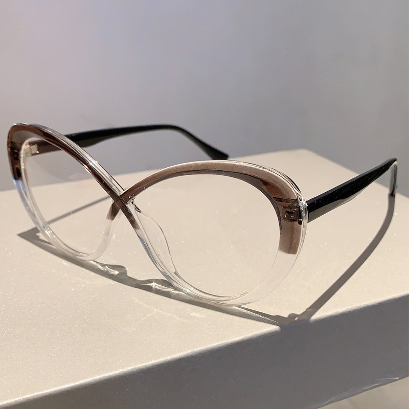 Kammpt-楕円形の眼鏡フレーム、特大のファッション、キャ - Women'S Fashion Glasses Non Prescription のレビューと価格
