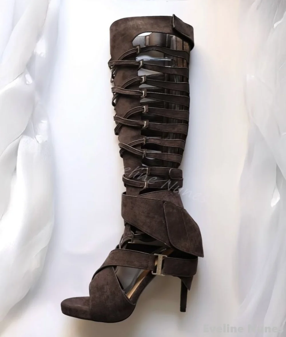 中空フランネルニーハイサンダル レディース オープントゥ 複 - Women'S Fashion Boots 2025 のレビューと価格
