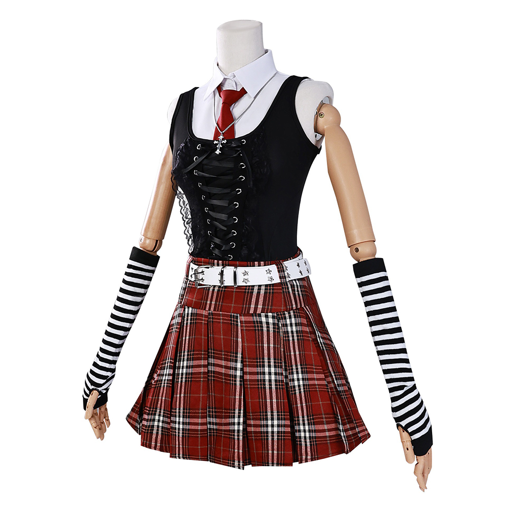 アニメデスノートミサミサ JK チェック柄スカート制服セット - Knitted Vest Women のレビューと価格