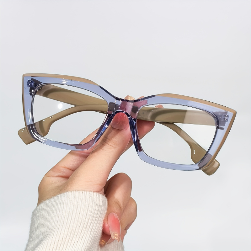 女性用ミニマリストスクエアフレームメガネ - クリアACレン - Women'S Fashion Glasses Non Prescription のレビューと価格