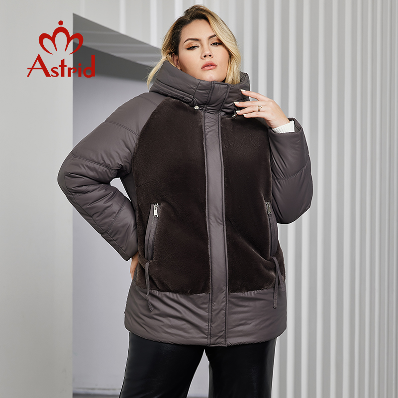 女性のフェイクファーステッチのフード付きパーカー,暖かいウー - Women'S Fashion Parka のレビューと価格