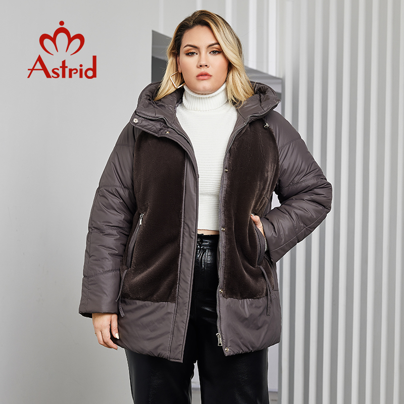 女性のフェイクファーステッチのフード付きパーカー,暖かいウー - Women'S Fashion Parka のレビューと価格