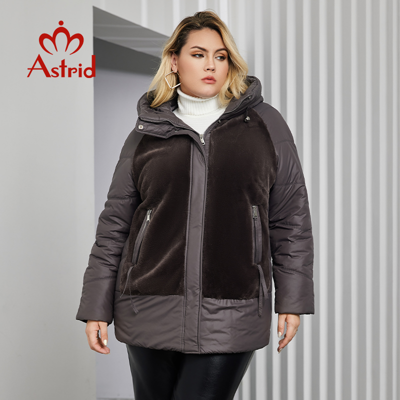 女性のフェイクファーステッチのフード付きパーカー,暖かいウー - Women'S Fashion Parka のレビューと価格