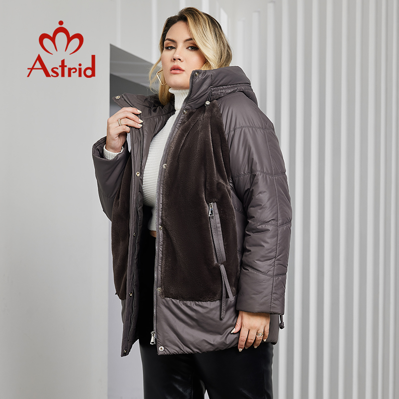 女性のフェイクファーステッチのフード付きパーカー,暖かいウー - Women'S Fashion Parka のレビューと価格