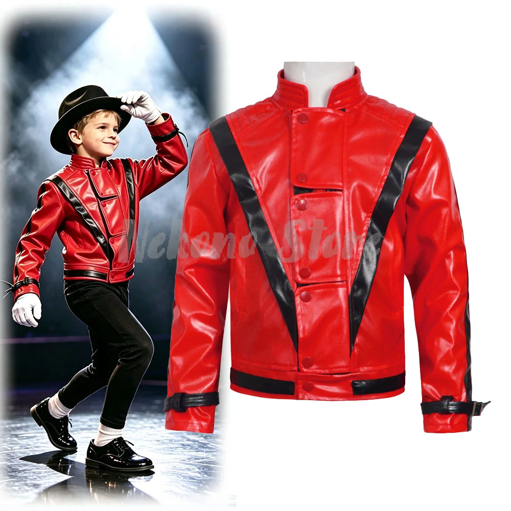 マイケル・ジャクソン スリラー 怖いコスチューム 赤いレザー - Women Fashion Jackets のレビューと価格