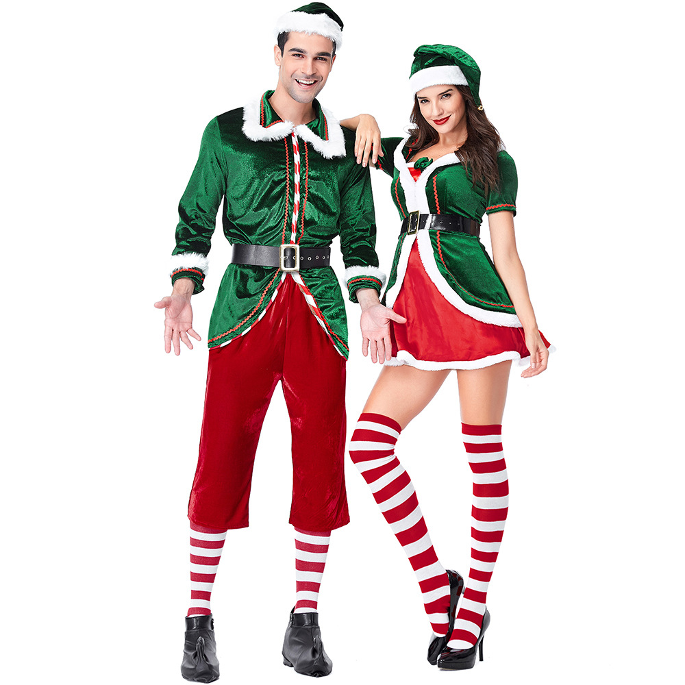 サンタクロースの衣装女性男性クリスマスエルフドレスユニセック - Knitted Vest Women のレビューと価格
