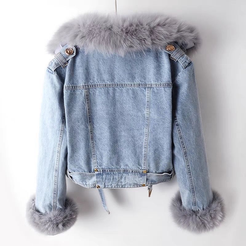 AW新作 レディース フェイクフォックスファー襟付きジーンコ - Women'S Fashion Parka のレビューと価格
