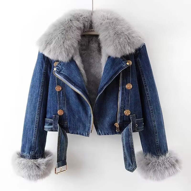 AW新作 レディース フェイクフォックスファー襟付きジーンコ - Women'S Fashion Parka のレビューと価格