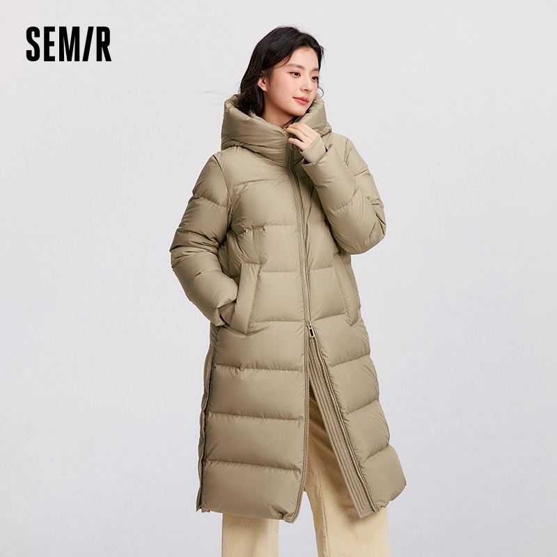 セミールダウンジャケット女性ロング丈フード付きルーズ 202 - Women'S Fashion Parka のレビューと価格