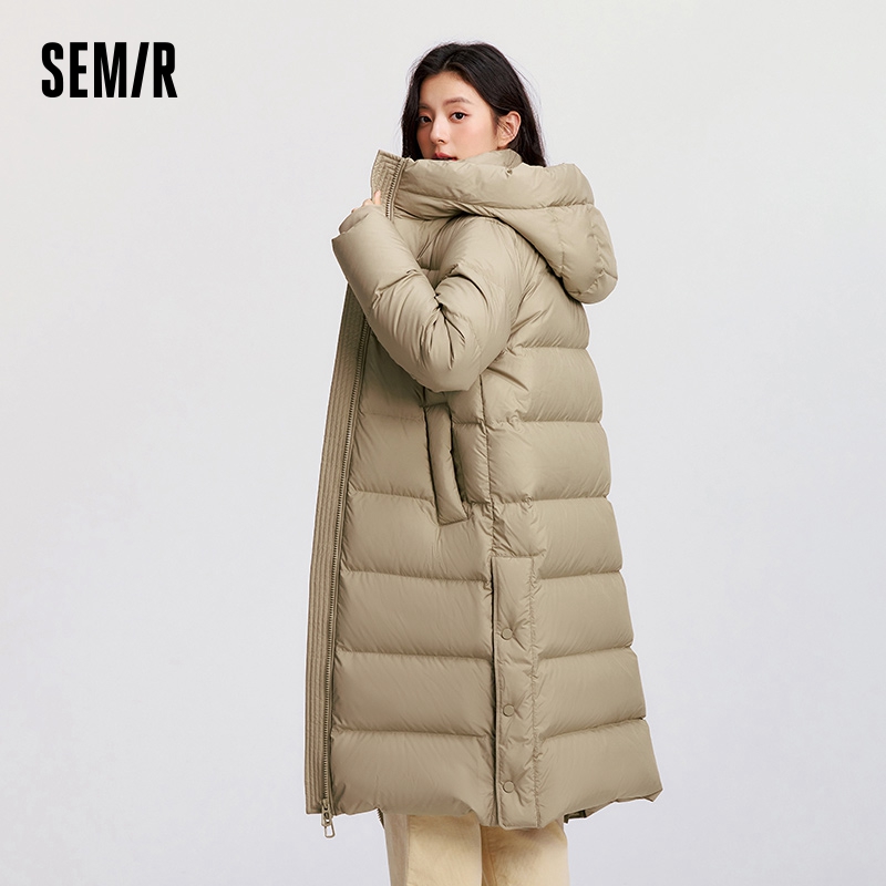 セミールダウンジャケット女性ロング丈フード付きルーズ 202 - Women'S Fashion Parka のレビューと価格