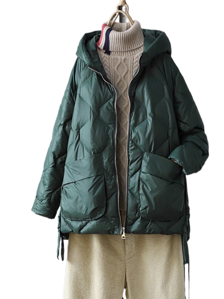 女性用の白いダックダウンフード付きジャケット,カジュアルなル - Women'S Fashion Parka のレビューと価格