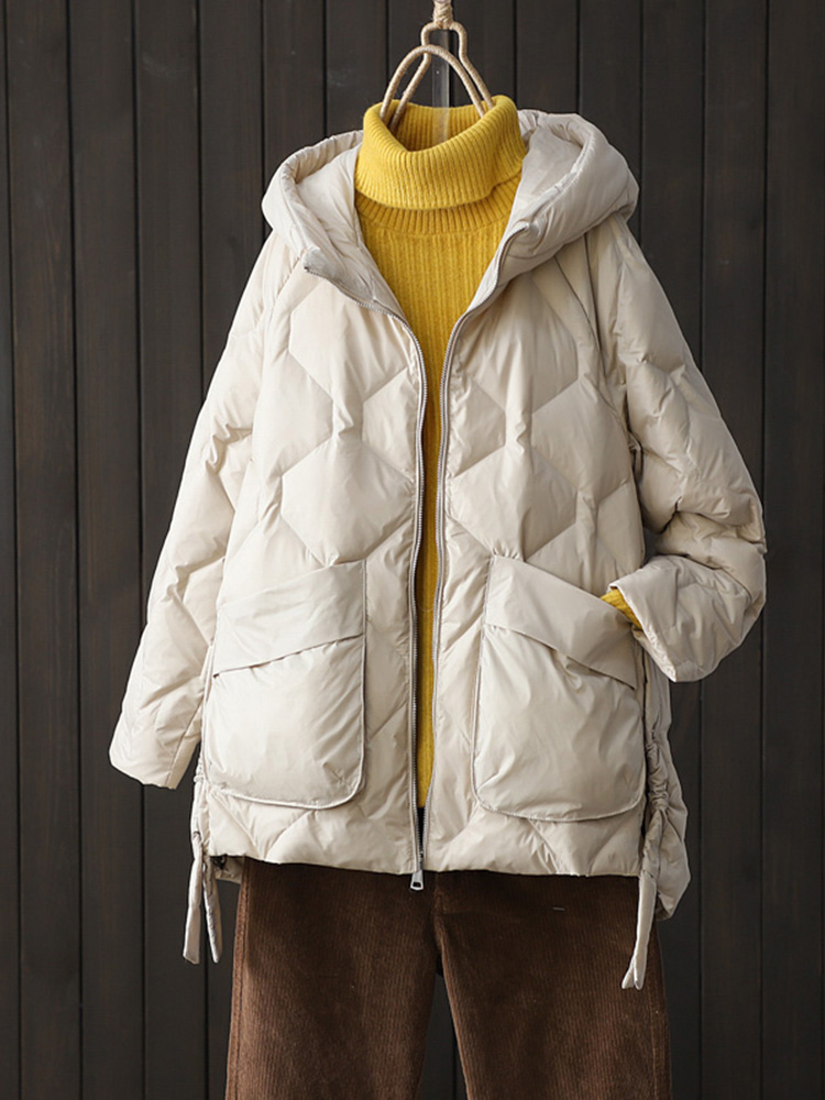 女性用の白いダックダウンフード付きジャケット,カジュアルなル - Women'S Fashion Parka のレビューと価格