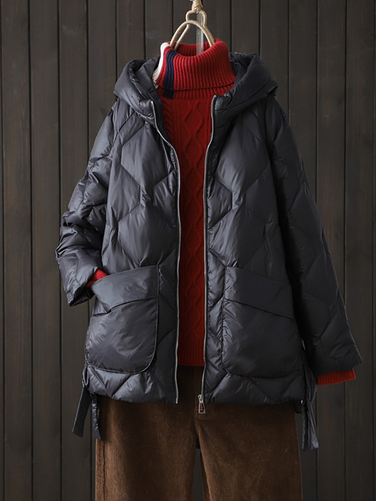 女性用の白いダックダウンフード付きジャケット,カジュアルなル - Women'S Fashion Parka のレビューと価格