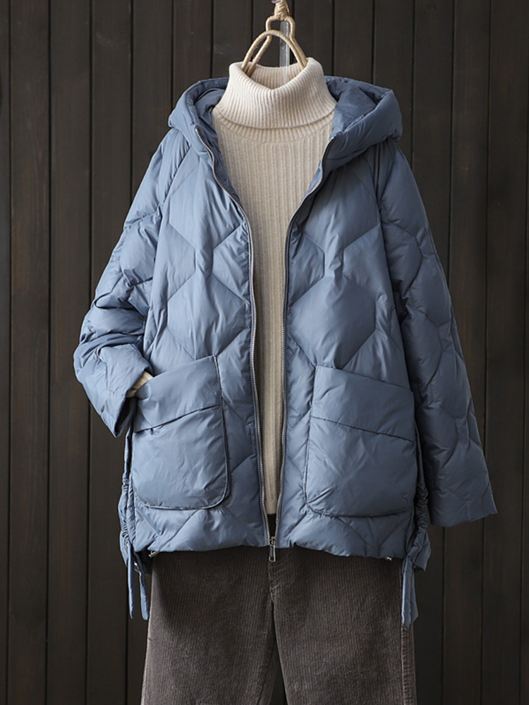 女性用の白いダックダウンフード付きジャケット,カジュアルなル - Women'S Fashion Parka のレビューと価格