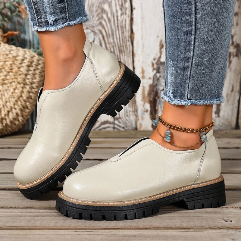 レトロな英国風レディースシューズ 春秋 厚底ヒール シングル - Women'S Fashion Walking Shoes のレビューと価格
