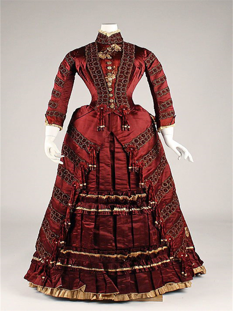 1890年代のビクトリア朝風レッドエドワード朝風デイバッスル - Women'S Fashion Victorian Era のレビューと価格