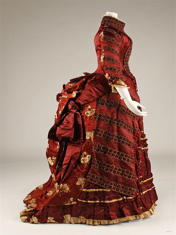 1890年代のビクトリア朝風レッドエドワード朝風デイバッスル - Women'S Fashion Victorian Era のレビューと価格