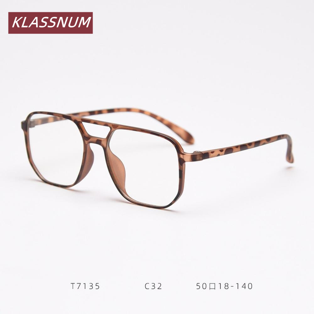 KLASSNUM ダブルブリッジスクエア眼鏡フレーム男性女性 - Women'S Fashion Glasses Non Prescription のレビューと価格
