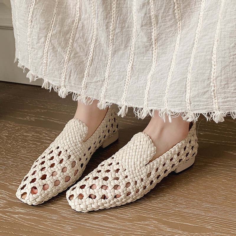 2026 ファッションホット販売本革編み込みサンダル女性ロー - Women'S Fashion Sandals のレビューと価格